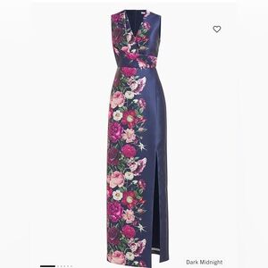 Coraline Floral Satin Column Gown